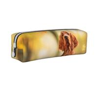YWSOTRE Cocker Spaniel Autunno Park Brown Spaniel Cani, Astuccio per matite Astuccio per penne Astuccio per matite in pelle portatile con astuccio cosmetico con cerniera