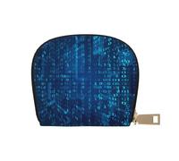 YWSOTRE Codice binario blu del programmatore, Custodia per carte in pelle PU Elegante porta carte di credito Porta carte di credito