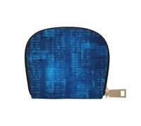 YWSOTRE Codice binario del programmatore blu, Custodia per carte in pelle PU Elegante porta carte di credito Porta carte di credito