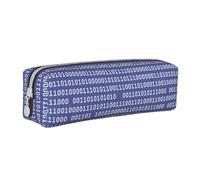 YWSOTRE Codice computer binario programmatore viola, Astuccio per matite Astuccio per penne Astuccio per matite in pelle portatile con astuccio cosmetico con cerniera