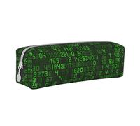 YWSOTRE Codice computer decimale verde del programmatore, Astuccio per matite Astuccio per penne Astuccio per matite in pelle portatile con astuccio cosmetico con cerniera