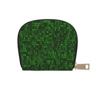 YWSOTRE Codice computer decimale verde del programmatore, Custodia per carte in pelle PU Elegante porta carte di credito Porta carte di credito