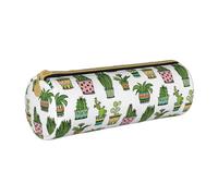 YWSOTRE Colorato piuttosto succulento, Astuccio portapenne cilindrico Astuccio portapenne in pelle portatile con astuccio cosmetico con cerniera