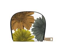 YWSOTRE Colori moderni autunnali Gerbera Margherite floreali, Custodia per carte in pelle PU Elegante porta carte di credito Porta carte di credito