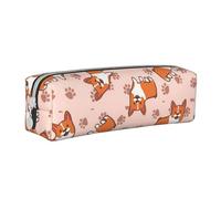 YWSOTRE Corgi dei cartoni animati, Astuccio per matite Astuccio per penne Astuccio per matite in pelle portatile con astuccio cosmetico con cerniera