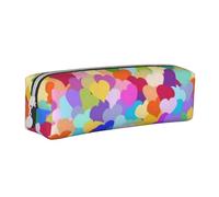 YWSOTRE Coriandoli cuore arcobaleno, Astuccio per matite Astuccio per penne Astuccio per matite in pelle portatile con astuccio cosmetico con cerniera