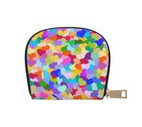 YWSOTRE Coriandoli cuore arcobaleno, Custodia per carte in pelle PU Elegante porta carte di credito Porta carte di credito