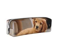 YWSOTRE Cuccioli di Cocker Spaniel Piccoli cani Spaniel Animali domestici, Astuccio per matite Astuccio per penne Astuccio per matite in pelle portatile con astuccio cosmetico con cerniera