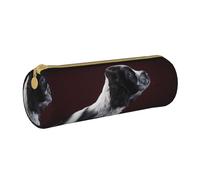 YWSOTRE Cucciolo Di Cocker Spaniel Spaniel In Bianco E Nero, Astuccio portapenne cilindrico Astuccio portapenne in pelle portatile con astuccio cosmetico con cerniera