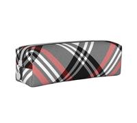 YWSOTRE Cuori scozzesi di San Valentino, Astuccio per matite Astuccio per penne Astuccio per matite in pelle portatile con astuccio cosmetico con cerniera