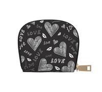 YWSOTRE Cuori scritti a mano parole amore, Custodia per carte in pelle PU Elegante porta carte di credito Porta carte di credito