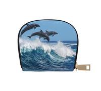 YWSOTRE Delfino tursiope comune, Custodia per carte in pelle PU Elegante porta carte di credito Porta carte di credito