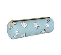 YWSOTRE Denti Modello Dente Cartoon dentale, Astuccio portapenne cilindrico Astuccio portapenne in pelle portatile con astuccio cosmetico con cerniera