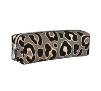 YWSOTRE Design leopardato senza cuciture in oro di lusso, Astuccio per matite Astuccio per penne Astuccio per matite in pelle portatile con astuccio cosmetico con cerniera