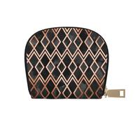 YWSOTRE Diamanti Geo Rame E Nero, Custodia per carte in pelle PU Elegante porta carte di credito Porta carte di credito