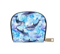 YWSOTRE Dipingere il delfino, Custodia per carte in pelle PU Elegante porta carte di credito Porta carte di credito