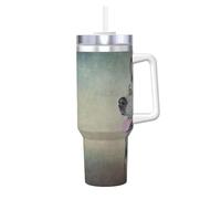 YWSOTRE Disegno del ritratto del cane Alaskan Malamute,Tazza Ice Bully da 40 oz con manico, in acciaio inossidabile, con borraccia