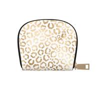 YWSOTRE Elegante ghepardo leopardo bianco oro, Custodia per carte in pelle PU Elegante porta carte di credito Porta carte di credito