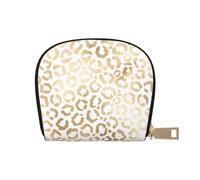 YWSOTRE Elegante ghepardo leopardo bianco oro, Custodia per carte in pelle PU Elegante porta carte di credito Porta carte di credito