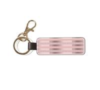 YWSOTRE Elegante striscia rosa cipria glitterata oro rosa, Portachiavi in pelle PU, portachiavi con anello portachiavi, organizer, 1 pz