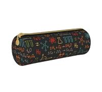 YWSOTRE Esperimento di equazioni di chimica educativa, Astuccio portapenne cilindrico Astuccio portapenne in pelle portatile con astuccio cosmetico con cerniera