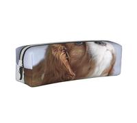 YWSOTRE Faccia del Cavalier King Charles Spaniel, Astuccio per matite Astuccio per penne Astuccio per matite in pelle portatile con astuccio cosmetico con cerniera