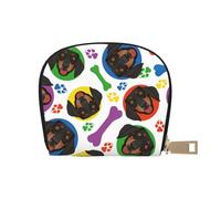 YWSOTRE Faccia giocosa del bassotto, Custodia per carte in pelle PU Elegante porta carte di credito Porta carte di credito