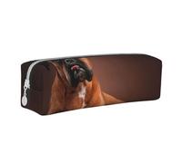 YWSOTRE Fantastico cane boxer sdraiato, Astuccio per matite Astuccio per penne Astuccio per matite in pelle portatile con astuccio cosmetico con cerniera