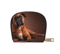 YWSOTRE Fantastico cane boxer sdraiato, Custodia per carte in pelle PU Elegante porta carte di credito Porta carte di credito