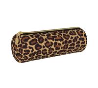 YWSOTRE Fantastico ghepardo leopardo, Astuccio portapenne cilindrico Astuccio portapenne in pelle portatile con astuccio cosmetico con cerniera