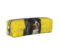 YWSOTRE Felice Bovaro del Bernese, Astuccio per matite Astuccio per penne Astuccio per matite in pelle portatile con astuccio cosmetico con cerniera