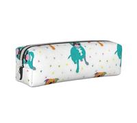 YWSOTRE Felice Staffy White, Astuccio per matite Astuccio per penne Astuccio per matite in pelle portatile con astuccio cosmetico con cerniera