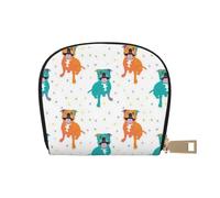 YWSOTRE Felice Staffy White, Custodia per carte in pelle PU Elegante porta carte di credito Porta carte di credito