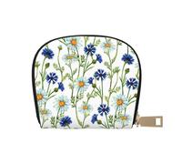 YWSOTRE Fiordalisi di camomille dell'acquerello, Custodia per carte in pelle PU Elegante porta carte di credito Porta carte di credito