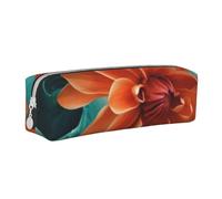 YWSOTRE Fiore dell'alzavola e dell'arancio, Astuccio per matite Astuccio per penne Astuccio per matite in pelle portatile con astuccio cosmetico con cerniera