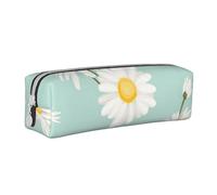 YWSOTRE Fiore rigoglioso della margherita floreale, Astuccio per matite Astuccio per penne Astuccio per matite in pelle portatile con astuccio cosmetico con cerniera