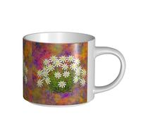 YWSOTRE Fiori di stella alpina svizzeri, Tazza in ceramica di grande capacità, tazza da tè, tazza da caffè 450 ml