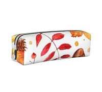 YWSOTRE Foglia botanica autunnale, Astuccio per matite Astuccio per penne Astuccio per matite in pelle portatile con astuccio cosmetico con cerniera
