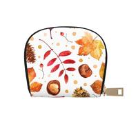 YWSOTRE Foglia botanica autunnale, Custodia per carte in pelle PU Elegante porta carte di credito Porta carte di credito