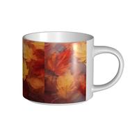 YWSOTRE Foglie autunnali che cadono sul fiume (2), Tazza in ceramica di grande capacità, tazza da tè, tazza da caffè 450 ml