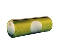YWSOTRE Foro per pallina da golf, Astuccio portapenne cilindrico Astuccio portapenne in pelle portatile con astuccio cosmetico con cerniera