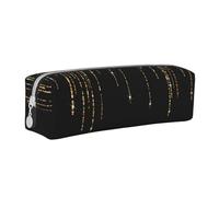 YWSOTRE Frangia glitter scintillante oro nero, Astuccio per matite Astuccio per penne Astuccio per matite in pelle portatile con astuccio cosmetico con cerniera