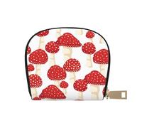 YWSOTRE Funghi rossi dell'agarico di mosca, Custodia per carte in pelle PU Elegante porta carte di credito Porta carte di credito