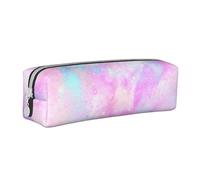 YWSOTRE Galaxy marmorizzato rosa viola, Astuccio per matite Astuccio per penne Astuccio per matite in pelle portatile con astuccio cosmetico con cerniera
