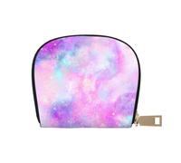 YWSOTRE Galaxy marmorizzato rosa viola, Custodia per carte in pelle PU Elegante porta carte di credito Porta carte di credito