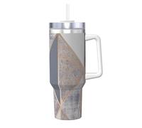 YWSOTRE Geo Oro Rosa,Tazza Ice Bully da 40 oz con manico, in acciaio inossidabile, con borraccia