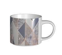 YWSOTRE Geo Oro Rosa, Tazza in ceramica di grande capacità, tazza da tè, tazza da caffè 450 ml