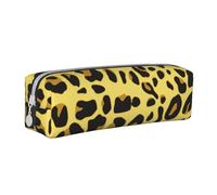 YWSOTRE Ghepardo Leopardo Giallo, Astuccio per matite Astuccio per penne Astuccio per matite in pelle portatile con astuccio cosmetico con cerniera