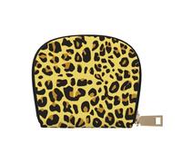 YWSOTRE Ghepardo Leopardo Giallo, Custodia per carte in pelle PU Elegante porta carte di credito Porta carte di credito