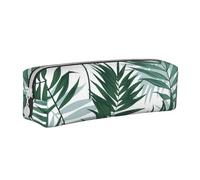 YWSOTRE Giungla tropicale, modello senza soluzione di continuità con foglie di palma, Astuccio per matite Astuccio per penne Astuccio per matite in pelle portatile con astuccio cosmetico con cerniera